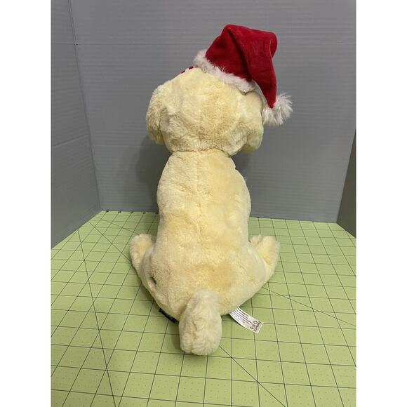 FAO Schwarz Yellow Lab Puppy Dog Plush 14" Santa Hat Labrador Stuffed Animal - Picture 3 of 8